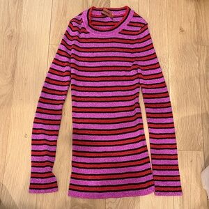 MISSONI Striped Pink + Black Long Sleeve Knit Top- perfect condition, never worn
